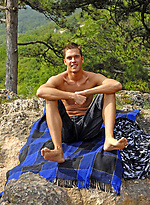Chris posing outdoors by Boys Nation