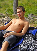 Chris posing outdoors by Boys Nation