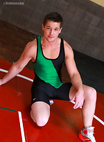 Hot brunette stud Kade strokes his dick by Frat Men