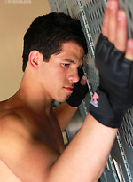 Hot latin stud Lee shows his uncut dick by Frat Men