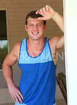 Braden jacking off his muscled boner by Frat Men