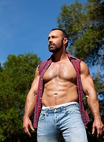 Brad Kalvo shows his hairy muscle body outdoors by Colt Studio With Brad Kalvo