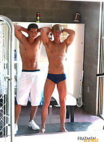 Hot jocks Mick and Marshall posing naked by Fratmen Sucks
