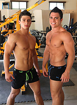 Trent and Ajay strokes dicks in a gym by Fratmen Sucks