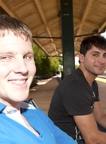 A Little gay fun by the bus stop. by Out In Public