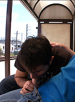 A Little gay fun by the bus stop. by Out In Public