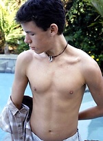 Cute twink blows a hot creamy load all over himself pool side. by Mount Equinox