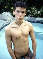 Cute twink blows a hot creamy load all over himself pool side. by Mount Equinox