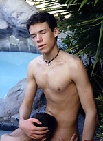 Cute twink blows a hot creamy load all over himself pool side. by Mount Equinox