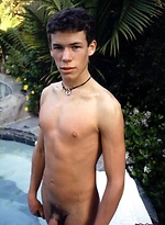 Cute twink blows a hot creamy load all over himself pool side. by Mount Equinox