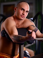 Hot bald boxer Franko Gold at the gym by Colt Studio With Franko Gold