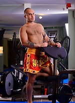 Hot bald boxer Franko Gold at the gym by Colt Studio With Franko Gold