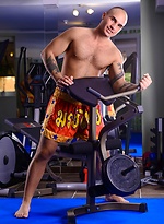 Hot bald boxer Franko Gold at the gym by Colt Studio With Franko Gold