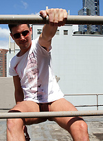Hung mate William Tudor pulls his cock out in the city by Bentley Race