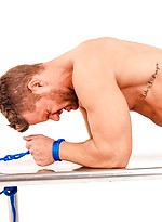 Muscle athlete Landon Conrad bounded by Bound Jocks With Landon Conrad