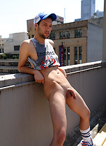 Aussie Mitch enjoying the sunshine - Naked on Ben\\\'s rooftop in Melbourne by Bentley Race