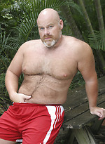 Hairy bald chubby bear Brick Hampton outdoors by Pantheon Bear With Brick Hampton
