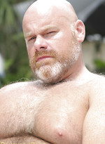 Hairy bald chubby bear Brick Hampton outdoors by Pantheon Bear With Brick Hampton