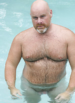 Hairy bald chubby bear Brick Hampton outdoors by Pantheon Bear With Brick Hampton