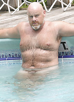 Hairy bald chubby bear Brick Hampton outdoors by Pantheon Bear With Brick Hampton