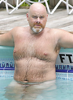 Hairy bald chubby bear Brick Hampton outdoors by Pantheon Bear With Brick Hampton