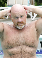 Hairy bald chubby bear Brick Hampton outdoors by Pantheon Bear With Brick Hampton