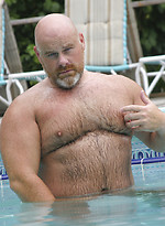 Hairy bald chubby bear Brick Hampton outdoors by Pantheon Bear With Brick Hampton