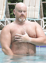 Hairy bald chubby bear Brick Hampton outdoors by Pantheon Bear With Brick Hampton