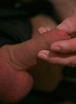 Jeremy Todd in a lether gear strokes his uncut mature cock by Pantheon Bear