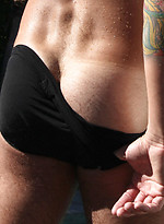 Muscle bear Dan Rhodes Bear gets naked by Pantheon Bear With Dan Rhodes
