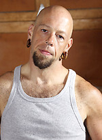 Bald punk Budd Cort shows his tattooes and cock by Pantheon Bear With Budd Cort