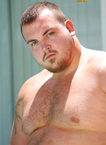 Chubby dude Hunter posing outdoors by Pantheon Bear