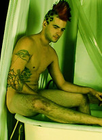 Punk With Mohawk and Tats Rubs in the Tub by Alternadudes