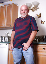 Bald daddy bear Sterling Steel shows his small cock by Pantheon Bear