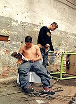 Two smooth jocks jerking off looking at straight porn magazines by Mount Equinox