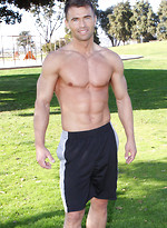 Hot athlete Gustav shows his beautiful sixpack, workout outdoors and then strokes his cock by SeanCody