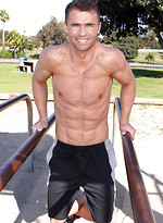 Hot athlete Gustav shows his beautiful sixpack, workout outdoors and then strokes his cock by SeanCody