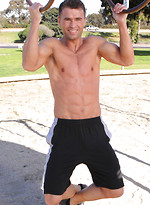 Hot athlete Gustav shows his beautiful sixpack, workout outdoors and then strokes his cock by SeanCody