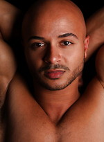 Bald ebony muscle man Simon strokes dick and shoots a load by ChaosMen
