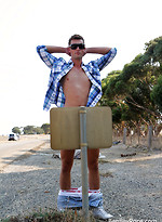 Aussie boy Lincoln Ashby stops for a roadside wank by Bentley Race
