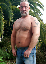 Muscle daddy Brent Cage outdoors by Hot Older Male With Brent Cage