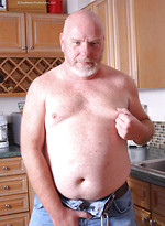 Bald daddy Sterling Steel shows his small cock by Hot Older Male