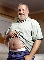 Chubby daddy Luciano shows his boner by Hot Older Male