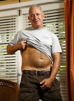 Gray daddy Dick Ryan strokes uncut dick by Hot Older Male