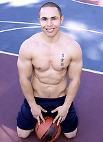 Horny athlete Nestor strokes dick in a gym by SeanCody