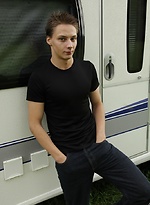 Gorgeous Lee Foxx jerks off outside of his camper. by BF Collection