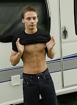 Gorgeous Lee Foxx jerks off outside of his camper. by BF Collection