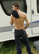 Gorgeous Lee Foxx jerks off outside of his camper. by BF Collection
