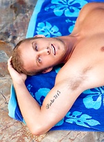 Cute hunk Grant Fisher posing naked by the pool by Randy Blue With Grant Fisher