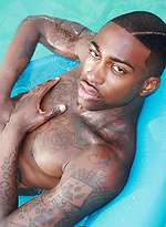 Pool plunge with Ebony muscle boy Rob by BlackNHung